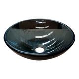 Solana Ovalin Lavabo De Vidrio Templado Color Negro De 31 Cm Modelo Boston / Lavabo De Cristal Para Sobreponer En Tocador De Baño