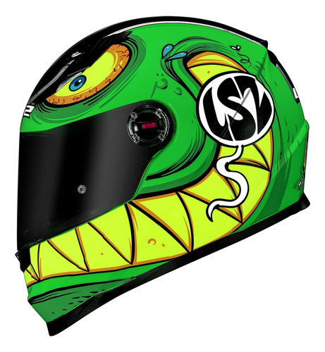 Capacete Masculino Ls2 Ff358 Rampage Verde Fechado Moto