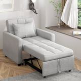 Sofa Cama Convertible 3 En 1 Plegable Individual Sillon Gris