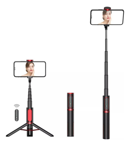 Trípode Kraftgeek Para Celular Selfie Stick 202 Negro Y Rojo