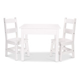 Melissa & Doug Mesa Y Sillas De Madera - Blanco