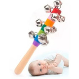 10 Maracas Sonajero Cascabel Madera P/ Niños Música 20 Cm