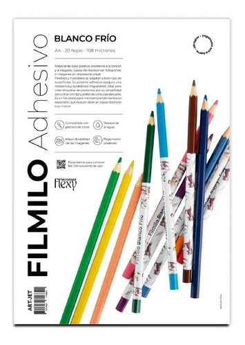 Papel Filmilo Art-jet Adhesivo Blanco Frío A4 20 Hojas