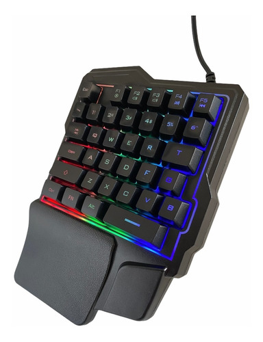 Teclado Mini Gamer Una Mano Con Led Usb.