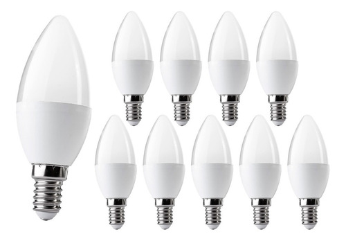 Pack 10 Ampolletas Led Vela 6w E14 Sec - Sumatel