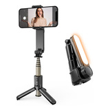 Bluetooth Selfie Stick E Tripé L09 Gimball Com Light Light