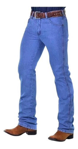 Calça Country Masculina Delave Blue Denim Rodeio Montaria