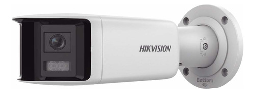 Hikvision Cámara De Seguridad Bala Ip Panorámica 4 Mp Imagen A Color 24/7 Colorvu Protección Ip67 Para Uso Exterior Tecnología Acusense Con Luz Estroboscópica Y Alarma Audible Almacenamiento Microsd