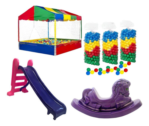 Kit 3 Brinquedos Kids Parquinho Versatil Escolas Creche