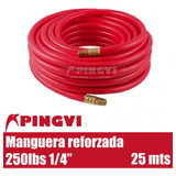 Manguera Aire Llantas 25 Mts 1/4 Presion 250psi Reforzada