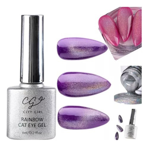 City Girl Esmalte Cat Eye Rainbow Gel Uv/led 6ml