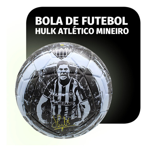 Bola De Futebol De Campo Nº 5 Atlético Mineiro - Hulk Cor Preto