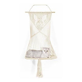 Lifis Macrame Gato Hamaca Cama Decorativa Macrame Estante C