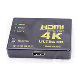 Switch Hub 4k Hdmi 3ex1s Ultra Hd Conmutador