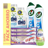 Detergente Liquido Omo X2 + Trapero X3 + Cif X2 + Arom Gel 1