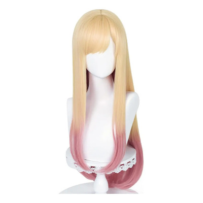 L Peluca Larga Rubia Rosa Para Marin Kitagawa Cosplay