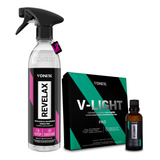 Kit Vitrifica Farol V-light Pro + Revelax Limpa Vidro Vonixx