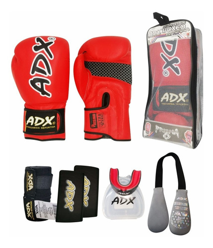 Kit Guantes Box Adx Modelo Prisma3 Peso Real + Complementos