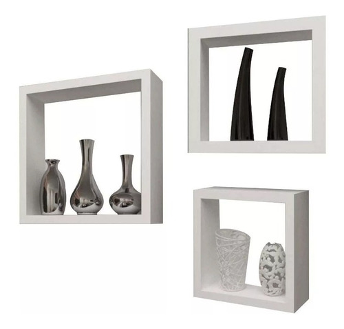 Trio De Nichos Mdf-30x30x10/25x25x10/20x20x10 P/decoração