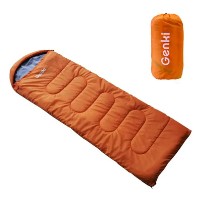 Bolsa De Dormir Genki Trekking 0 °c Rectangular + Aislante Color Naranja