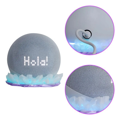 Base Minimalista Para Echo Dot 4\u002F5 Con Cristales Que Iluminan Al Encenderse Impremli Color Traslúcido \u002F Lila | MercadoLibre