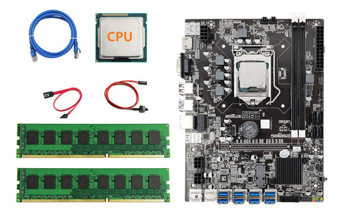 Placa Base B75 Usb Btc Mining+cpu+2 X 4g Ddr3 Ram+cable Swit