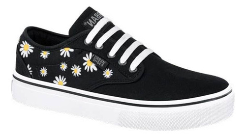 Tenis Casual Urban Shoes 180 Negro Flores Original