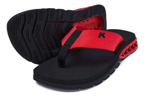 Chinelo Kenner Rakka Masculino Preto Vermelho Casual