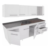 Combo Cocina 160 Bajo Mesada + Alacena 160 Abedul Mod 3010