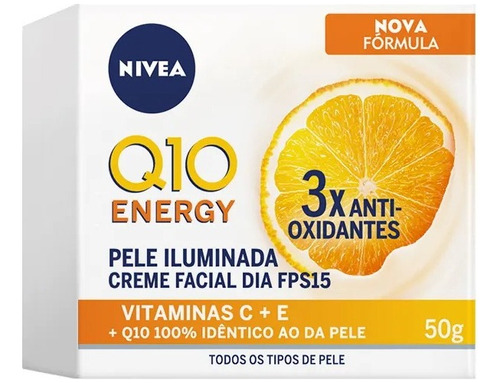 Creme Facial Pele Iluminada Dia Fps15 3x Anti-oxidantes Q10 