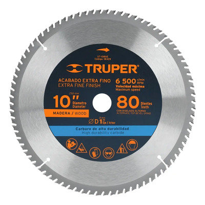 Disco Sierra P\u002Fmadera 80 Dientes 10' X 1' Truper 18309 Color Plateado Frecuencia 60 MHz | Meses sin interés
