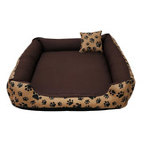 Cama Cachorro Grande 70x80 Com Ziper Desmontavel E Lavavel Cor Marrom Patinhas