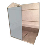 Mampara Baño 8mm Laminado Opalino Blanco Blindex 180x80 Fija