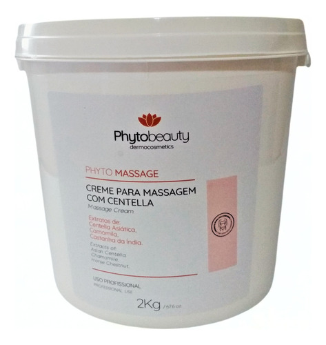 Creme Redutor Massagem Com Centella Asíatica Phytobeauty 2kg