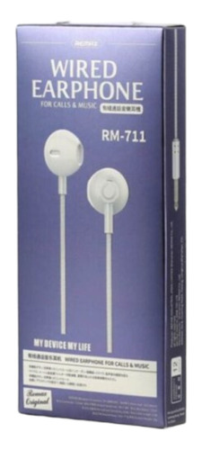 Auriculares Manos Libres Cable Sonido Microfono Rm711 Blanco
