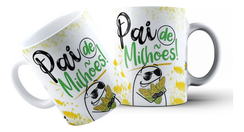 Caneca Porcelana Xícara Cerâmica Flork Meme Pai De Milhoes