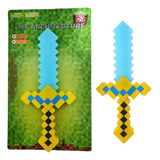 Espada Minecraft Diamante 36cm Com Som E Luz Led Brinquedo