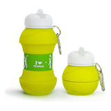 Botella Balon Plegable Para Agua Deporte Tenis Grand Slam Color Verde Lima