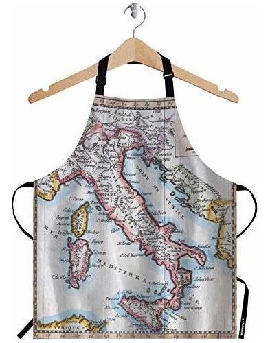 Wondertify Delantal Con Mapa De Italia Antiguo Original, 