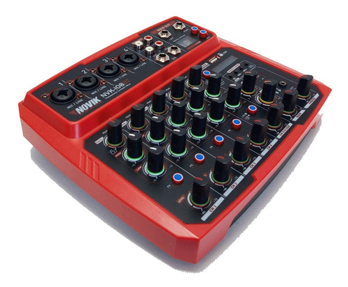 Consola Mixer Novik Nvk-i08bt Placa Sonido Usb 8ch Bluetooth