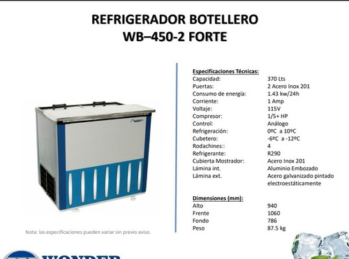 Refrigerador Botellero Para 450 Botellas Marca Wonder