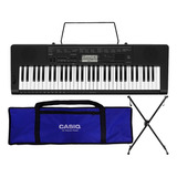 Kit Teclado Casio Ctk-3500 Musical 5/8 Completo Azul