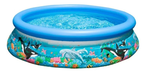 Pileta Inflable Redondo Intex Easy Set Ocean Reef 54904 5621l Multicolor