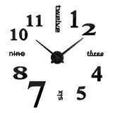 Reloj De Pared 3d Tamaño 50 X 50cm Color Negro Reloj Mini 