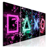 Quadro Decorativo Gamer Jogo Video Gamer 3 Peças Quarto 