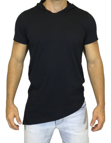 Camisa Camiseta Oversized Longline Capuz Lateral Escaping