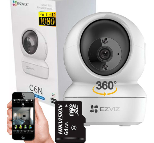 Cámara De Seguridad Robotica Ezviz Wifi 360 + Memoria Sd