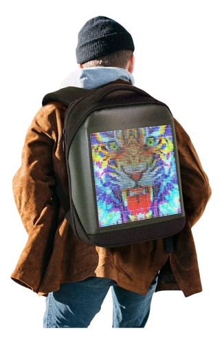 Mochila Pantalla Led Impermeable De Lluvia Tela Alta Calidad