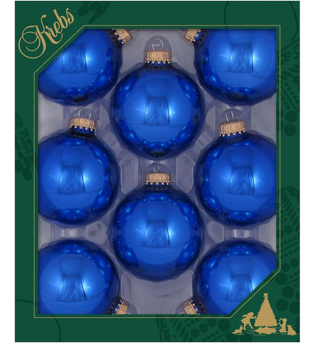 8 Bolas De Navidad Christmas By Krebs  67 Mm  Color Azul