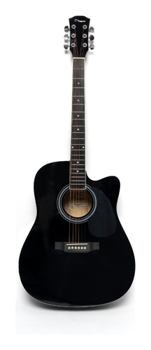 Guitarra Acústica Custom Con Corte Negra Parquer  Gac109bk